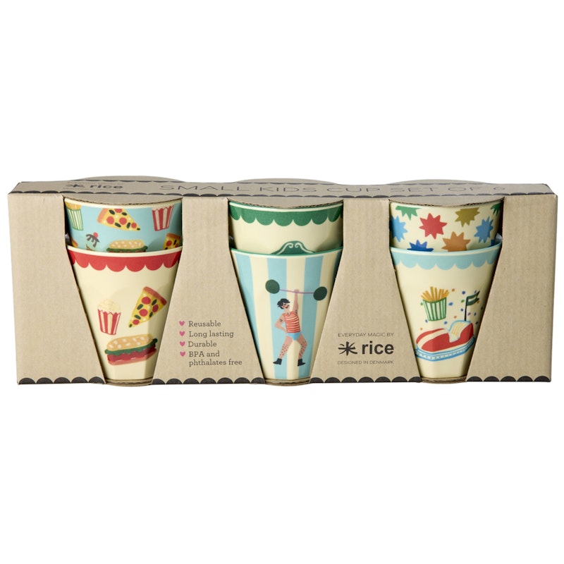 Melaminkoppar 6-pack, Mint Fun Fair Prints