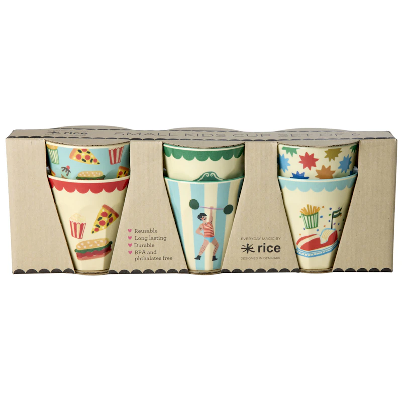 Melaminkoppar 6-pack, Mint Fun Fair Prints