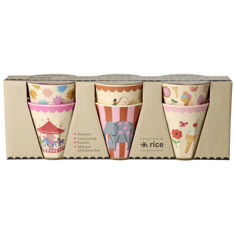 Melaminkoppar 6-pack, Pink Fun Fair