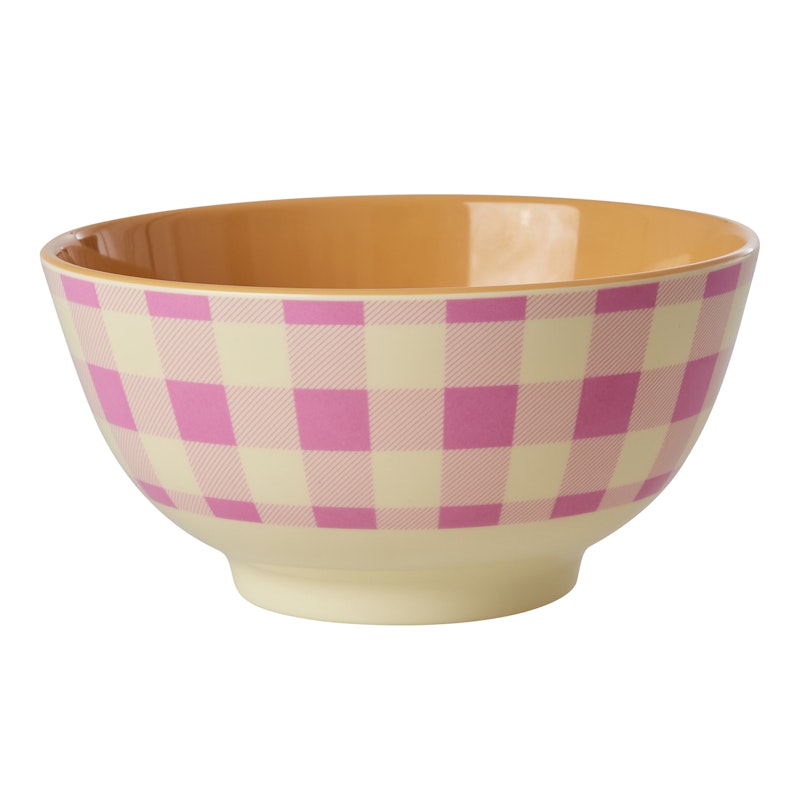 Melaminskål 70 cl, Check Pink