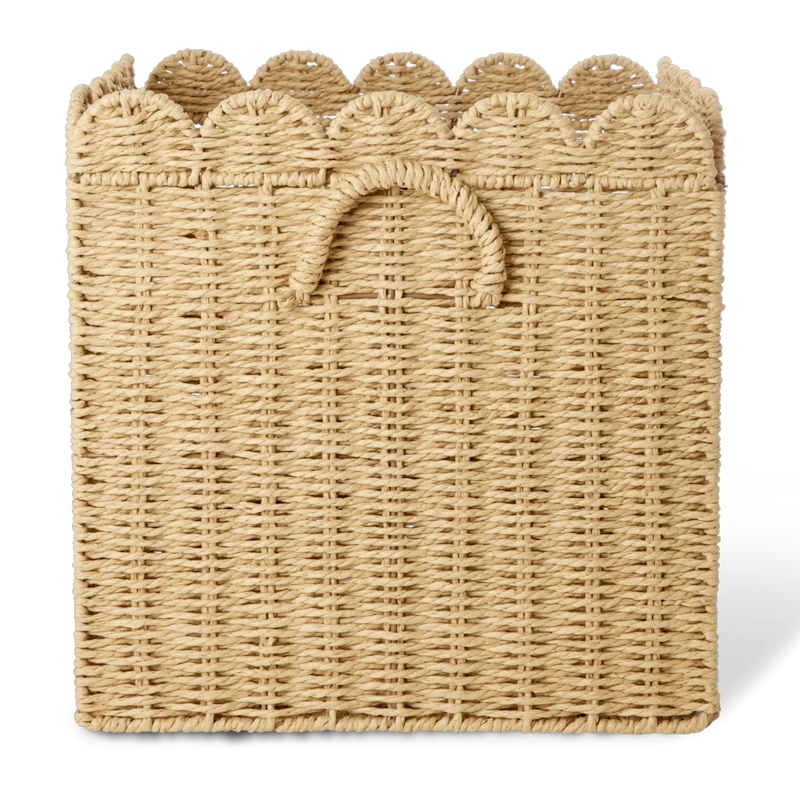 Paper Rope Korg Vikbar Med Snäckformade Kanter 33 cm, Natur