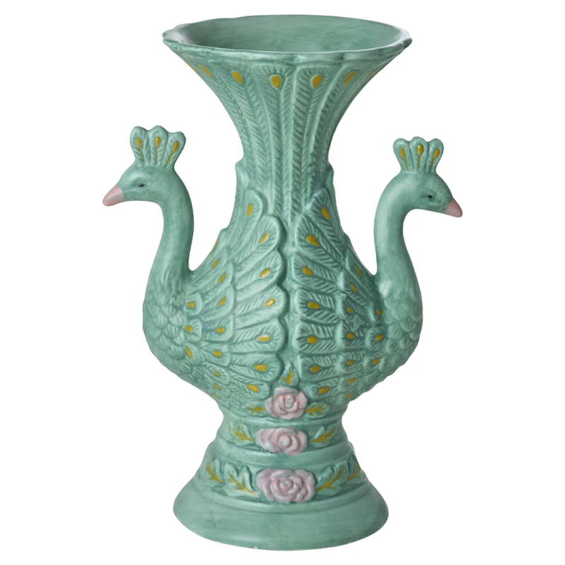 Peacocks Vas 20 cm, Grön