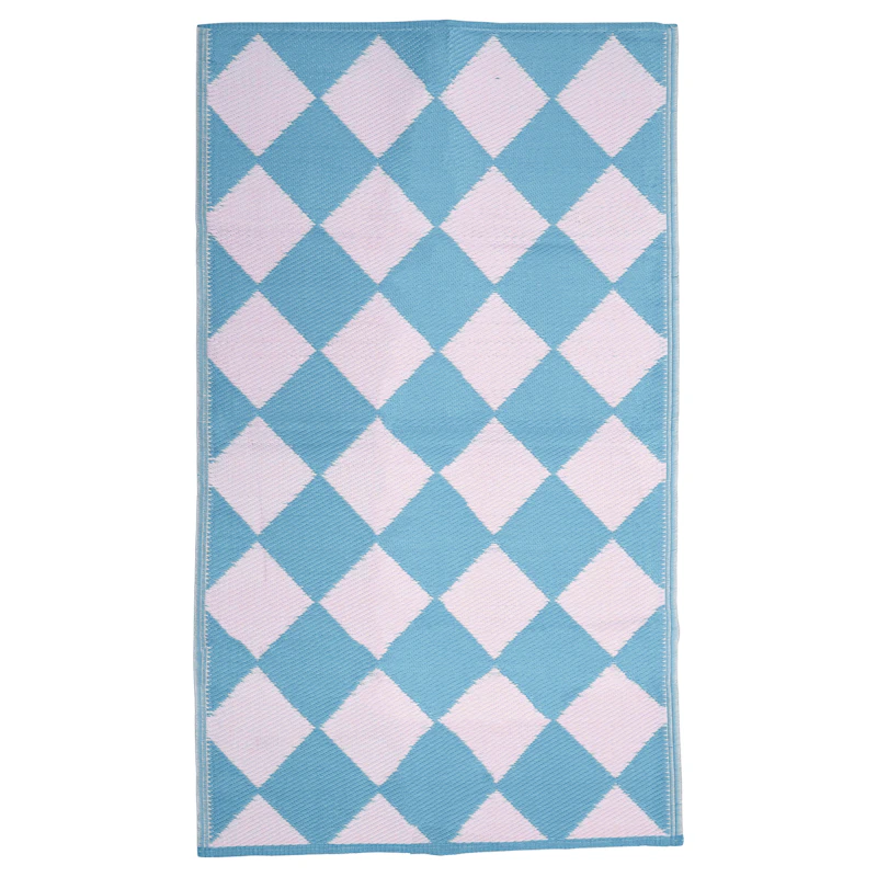 Plastmatta 90x150 cm, Check Blue