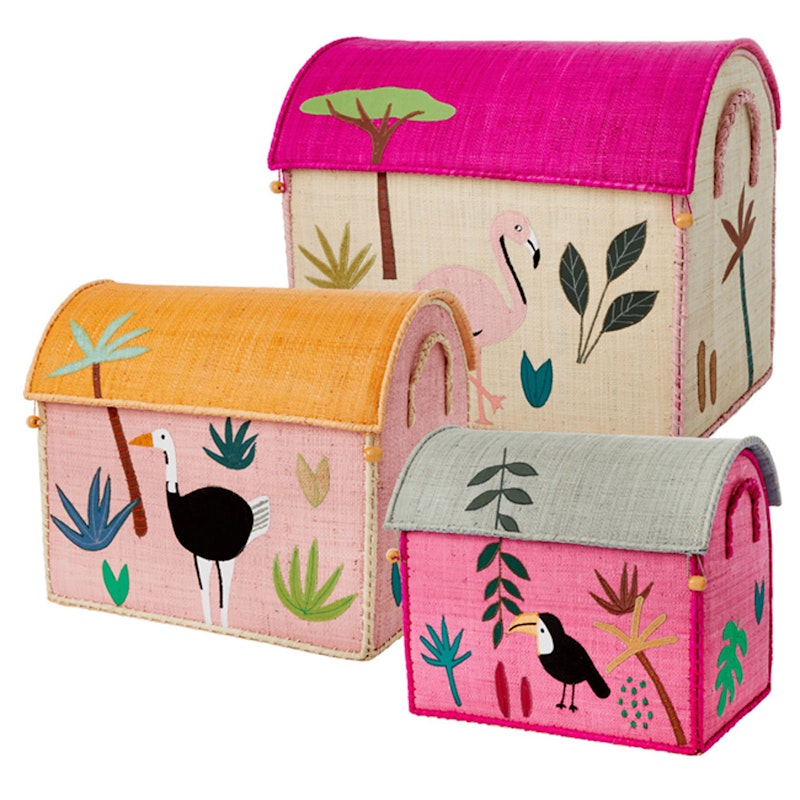 Raffia Leksaksförvaring Jungle 3-pack