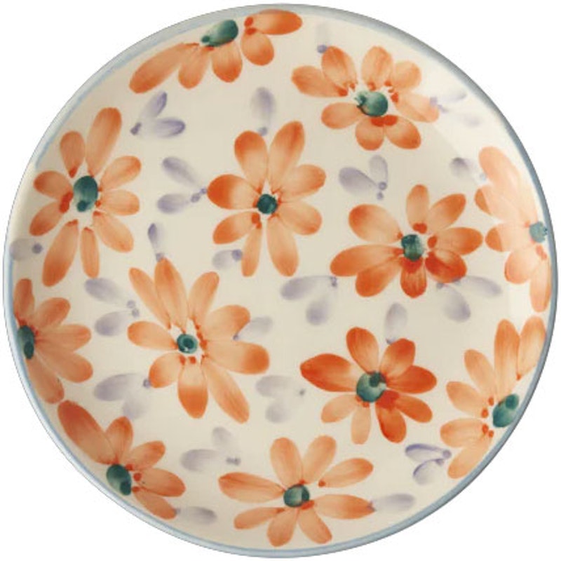 Tårtfat Keramik 15 cm, Orange Flowers