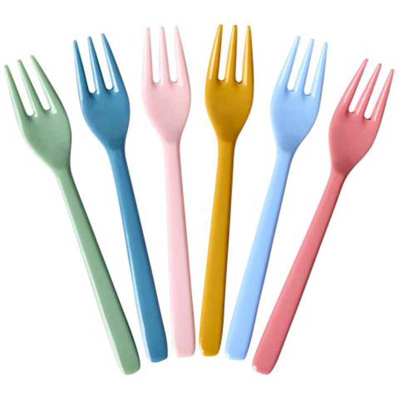 Tårtgaffel Melamin 6-pack, All You Need is Love and... Colors