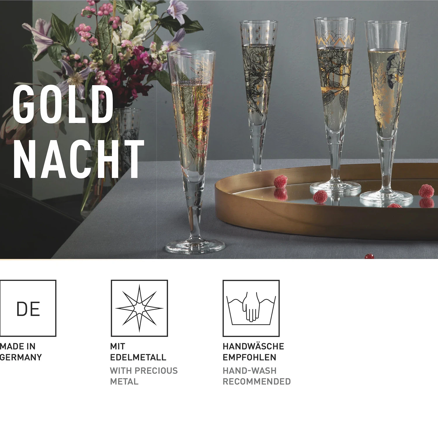 Ritzenhoff Goldnacht Champagneglas 2-pack F24, klar från Ritzenhoff, bild 2
