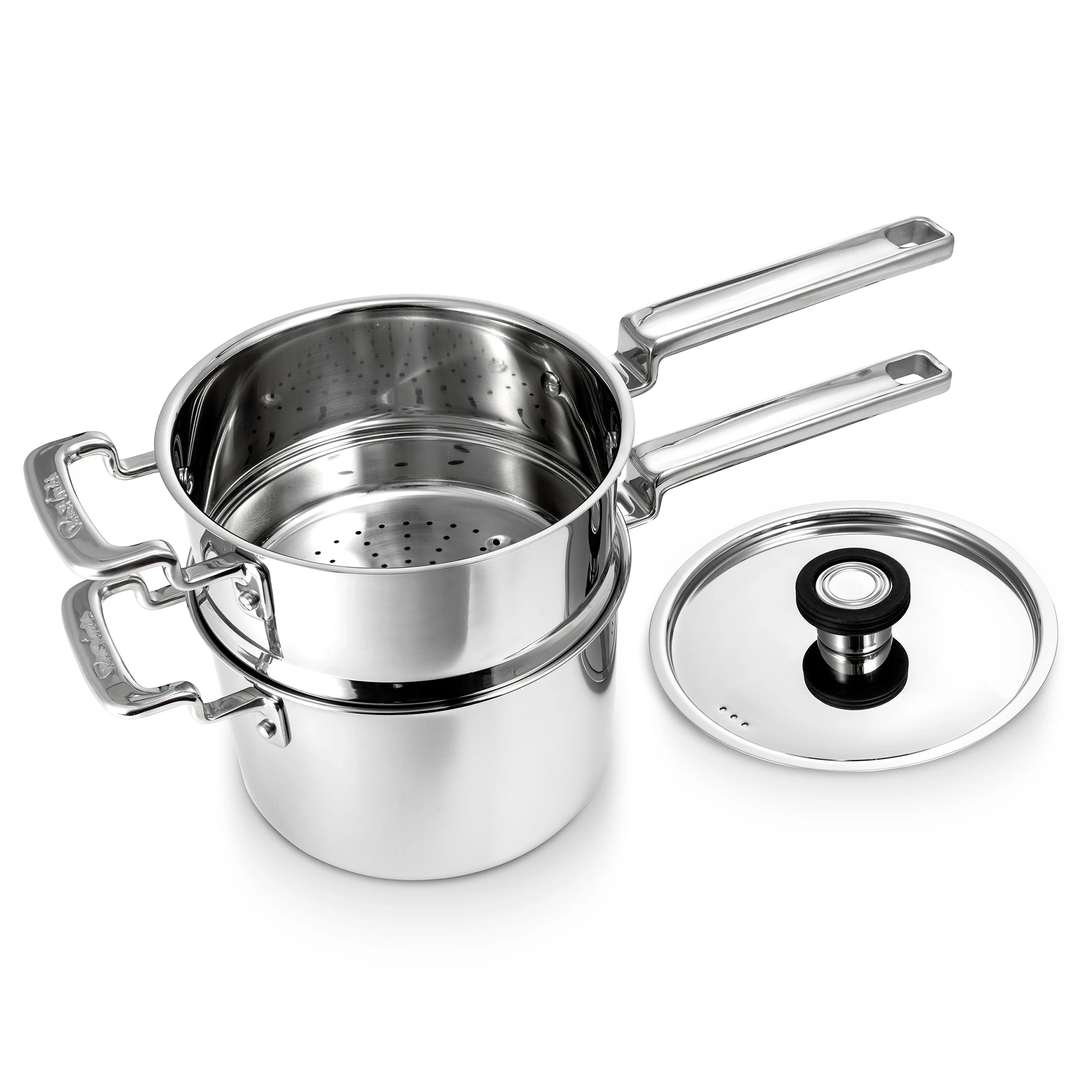 Robert Welch 316 Kastrull + Ånginsats 2-pack 18 Cm - Grytor Aluminium Rostfritt Stål