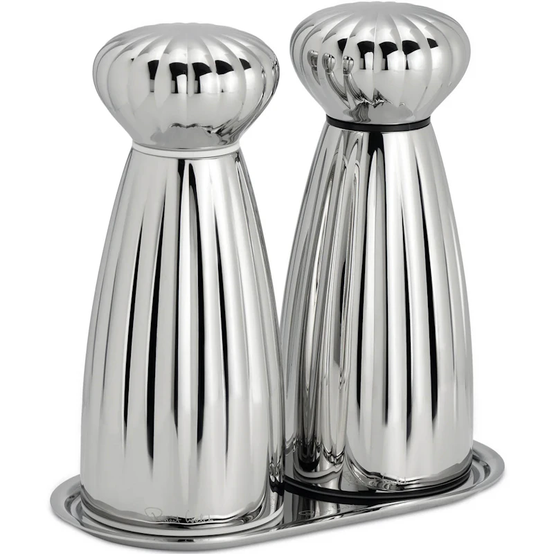 Palm Bright Salt- Och Pepparkvarnsset Med Bricka