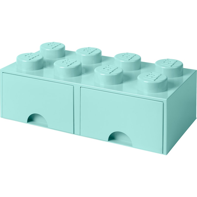 LEGO® Förvaring Med 2 Lådor 8 Knoppar, Aqua