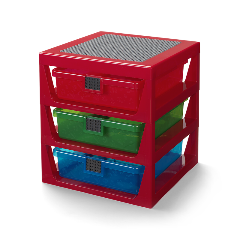 LEGO® Hylla Med 3 Lådor, Röd