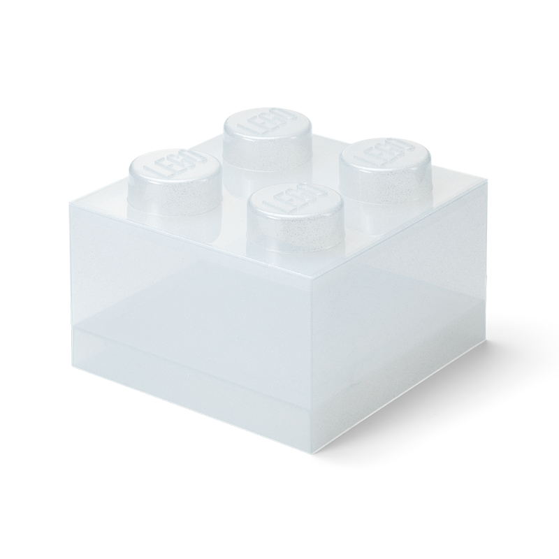 LEGO® Brick Förvaringslåda Translucent 4 Knoppar, Glitter Translucent
