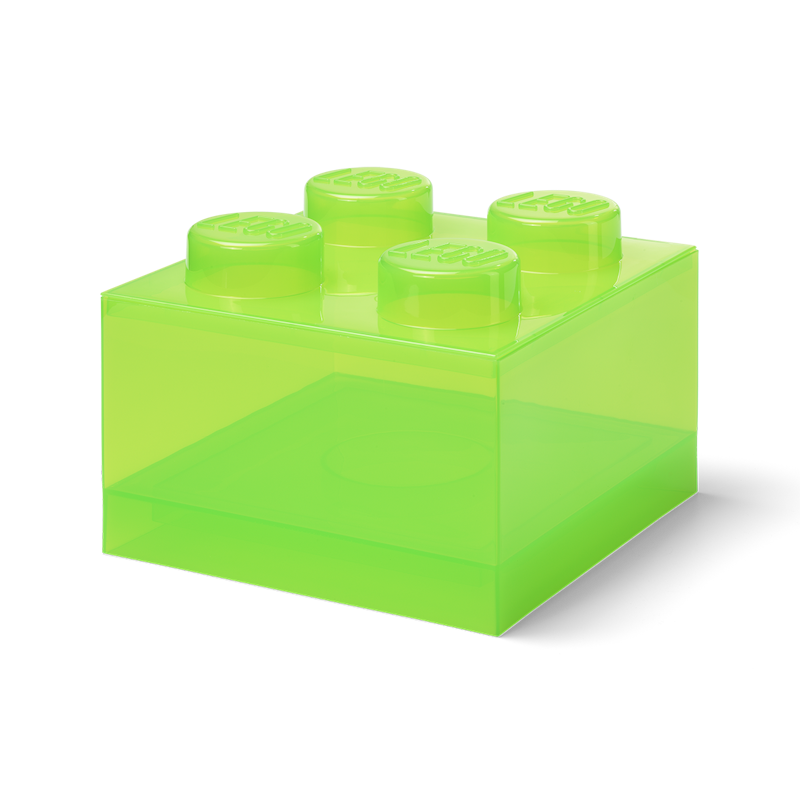 LEGO® Brick Förvaringslåda Translucent 4 Knoppar, Ljusgrön