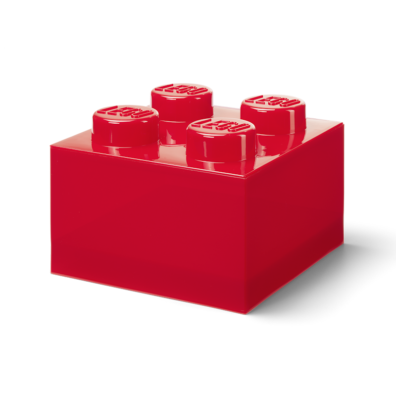 LEGO® Brick Förvaringslåda Translucent 4 Knoppar, Röd