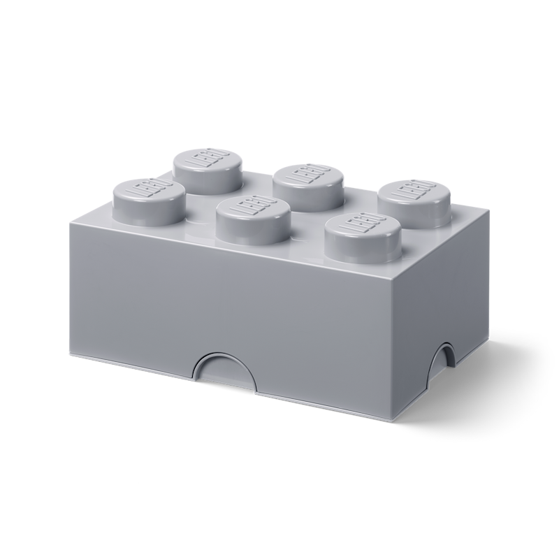 LEGO® Brick Förvaringslåda 6 Knoppar, Grå