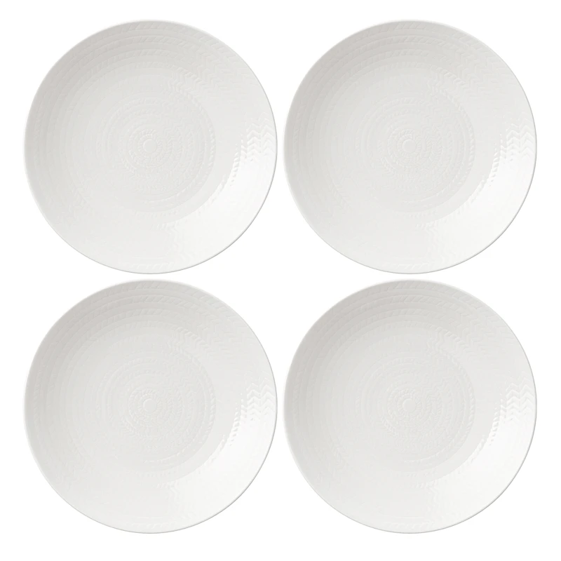 Blå Eld Tallrik 19 cm 4-pack, Vit