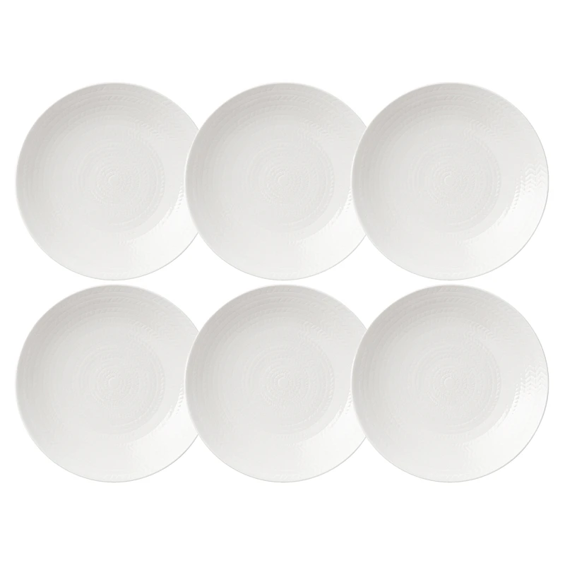 Blå Eld Tallrik 19 cm 6-pack, Vit