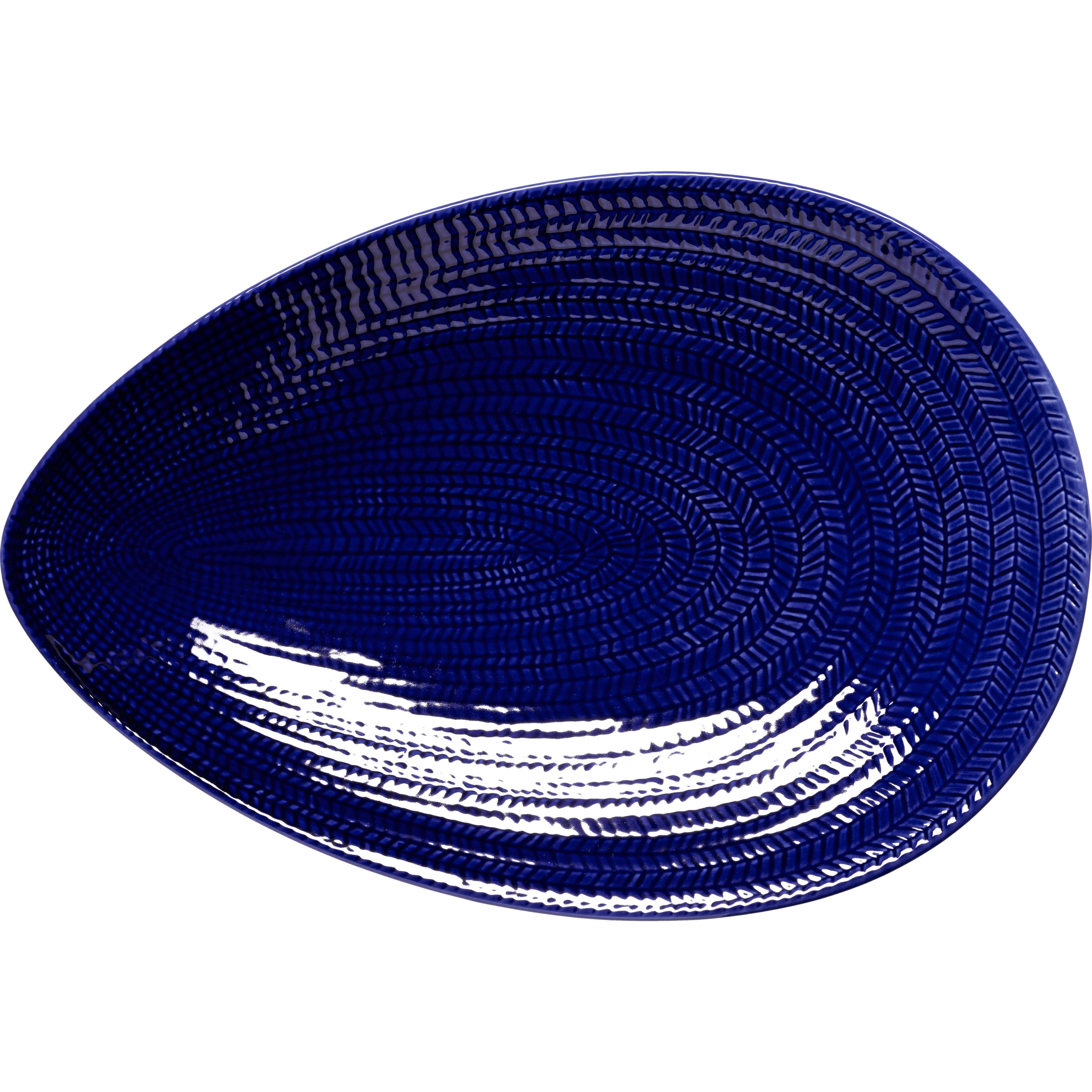 R&ouml;rstrand Eld Tallrik 20x29 Cm - Uppl&auml;ggningsfat F&auml;ltspatsporslin Bl&aring;