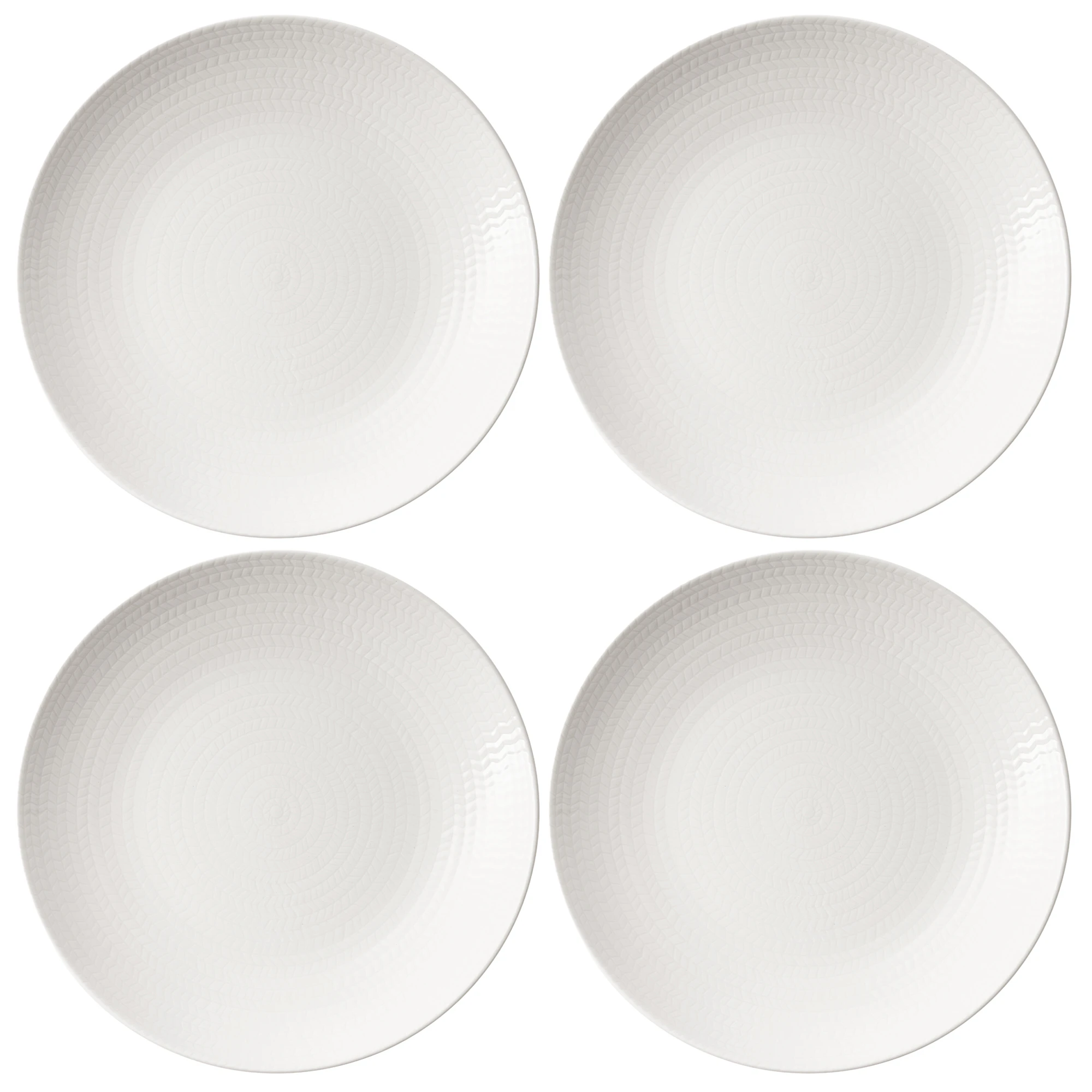 R&ouml;rstrand Bl&aring; Eld Tallrik 23 Cm 4-pack - Assietter F&auml;ltspatsporslin Vit