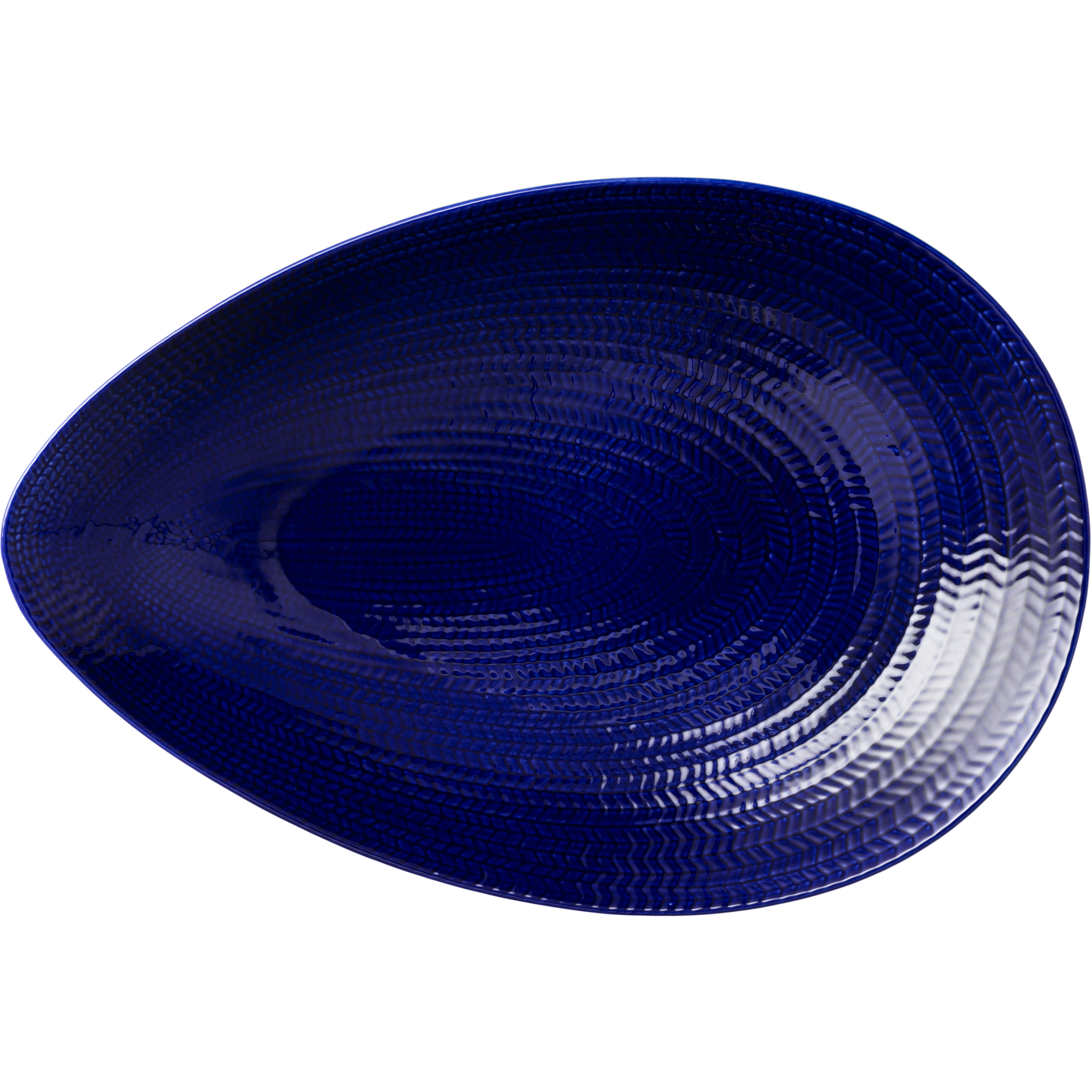 R&ouml;rstrand Eld Tallrik 24x35 Cm - Uppl&auml;ggningsfat F&auml;ltspatsporslin Bl&aring;