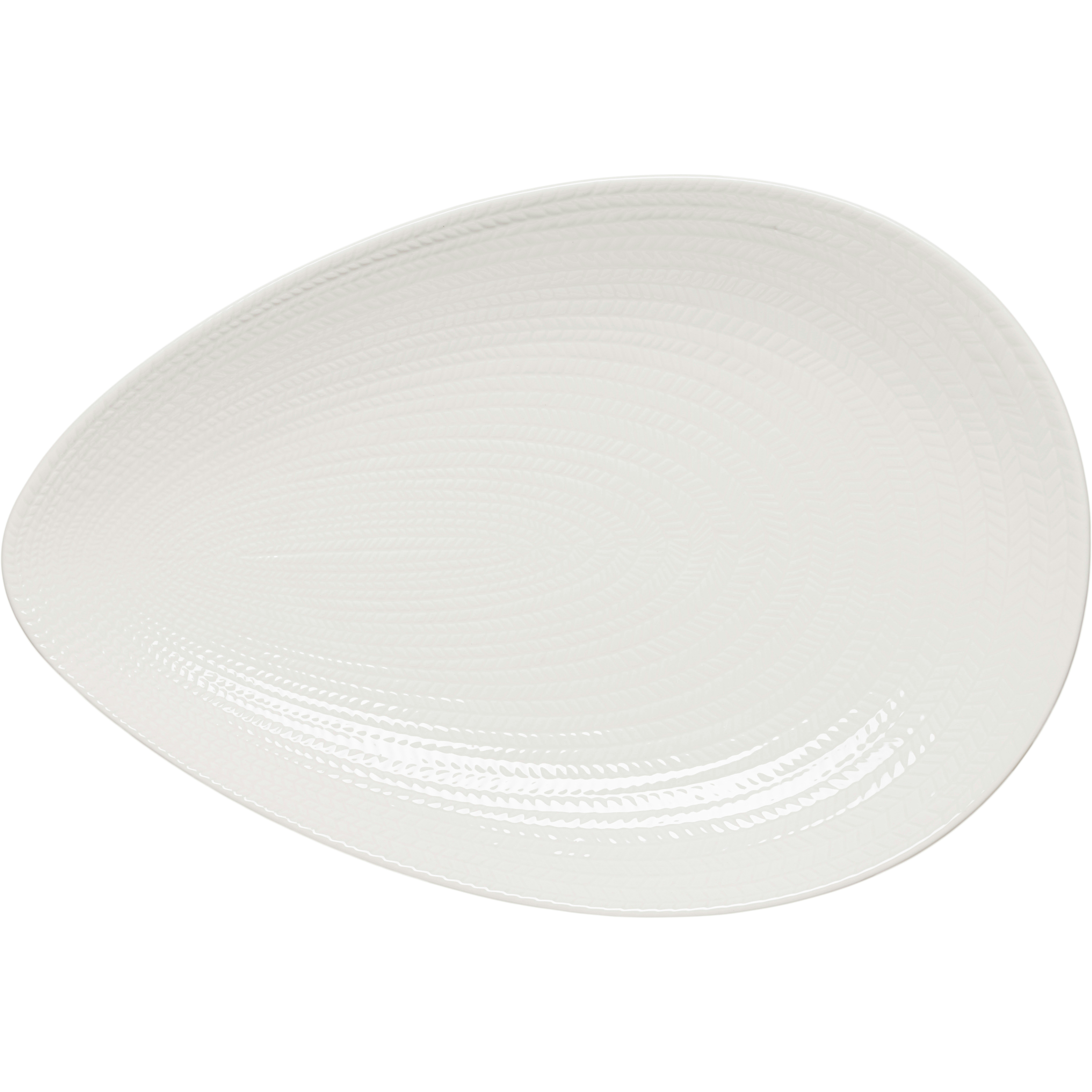 R&ouml;rstrand Bl&aring; Eld Tallrik 24x35 Cm - Uppl&auml;ggningsfat F&auml;ltspatsporslin Vit