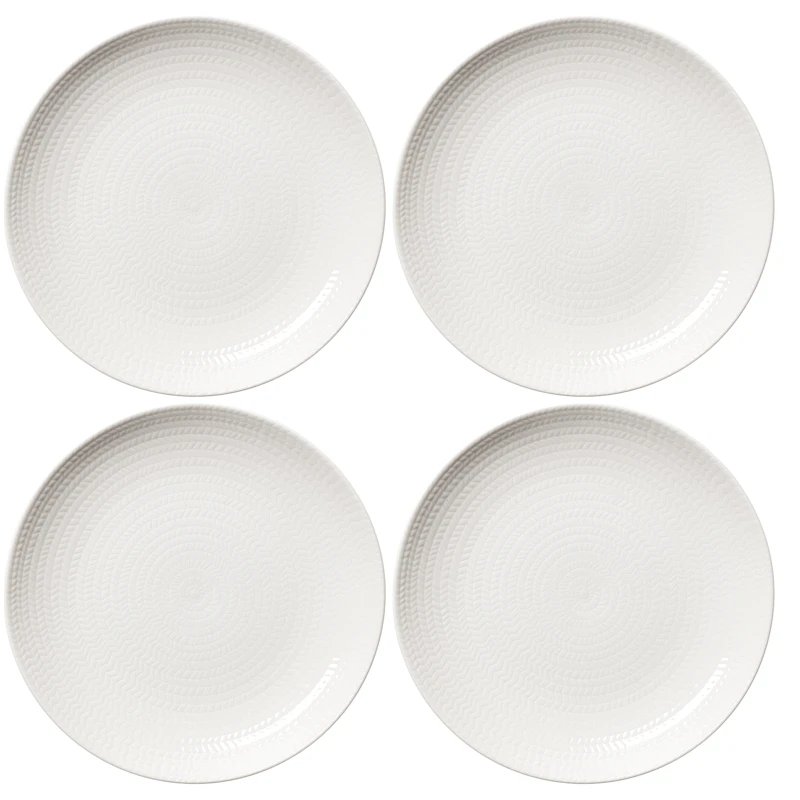 Blå Eld Tallrik 26 cm 4-pack, Vit