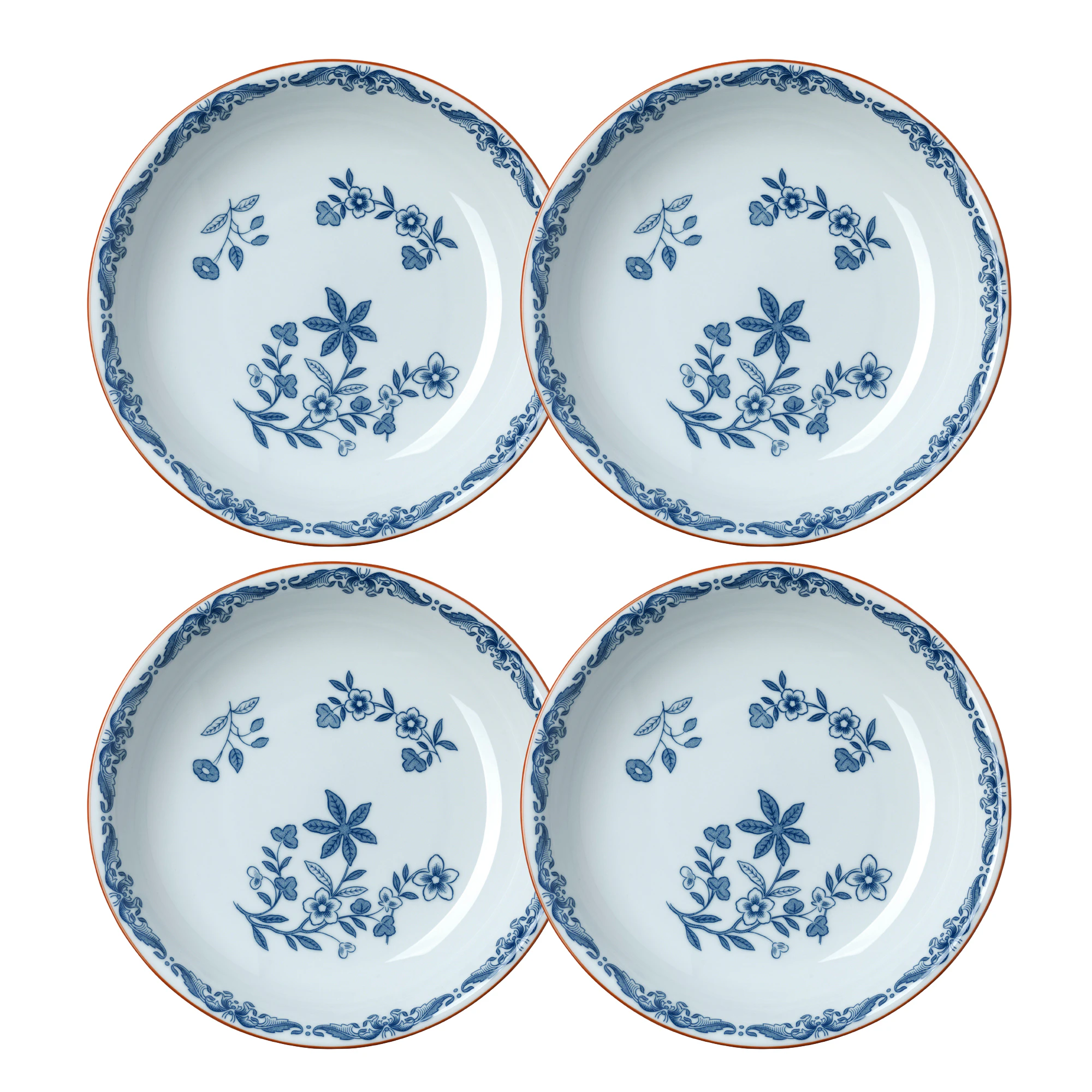 R&ouml;rstrand Ostindia Djup Tallrik 22 Cm 4-pack - Porslin Bl&aring;