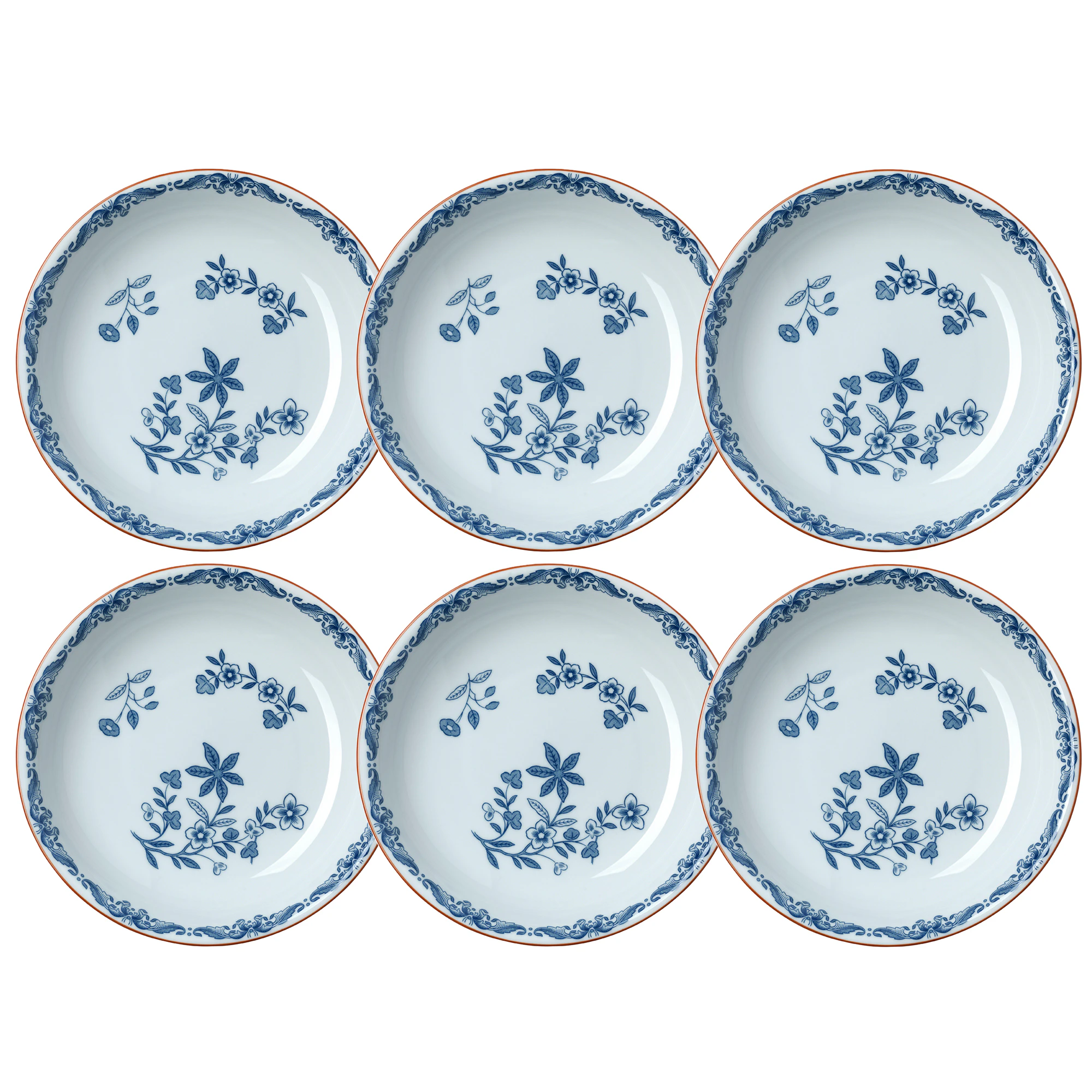R&ouml;rstrand Ostindia Djup Tallrik 22 Cm 6-pack - Porslin Bl&aring;