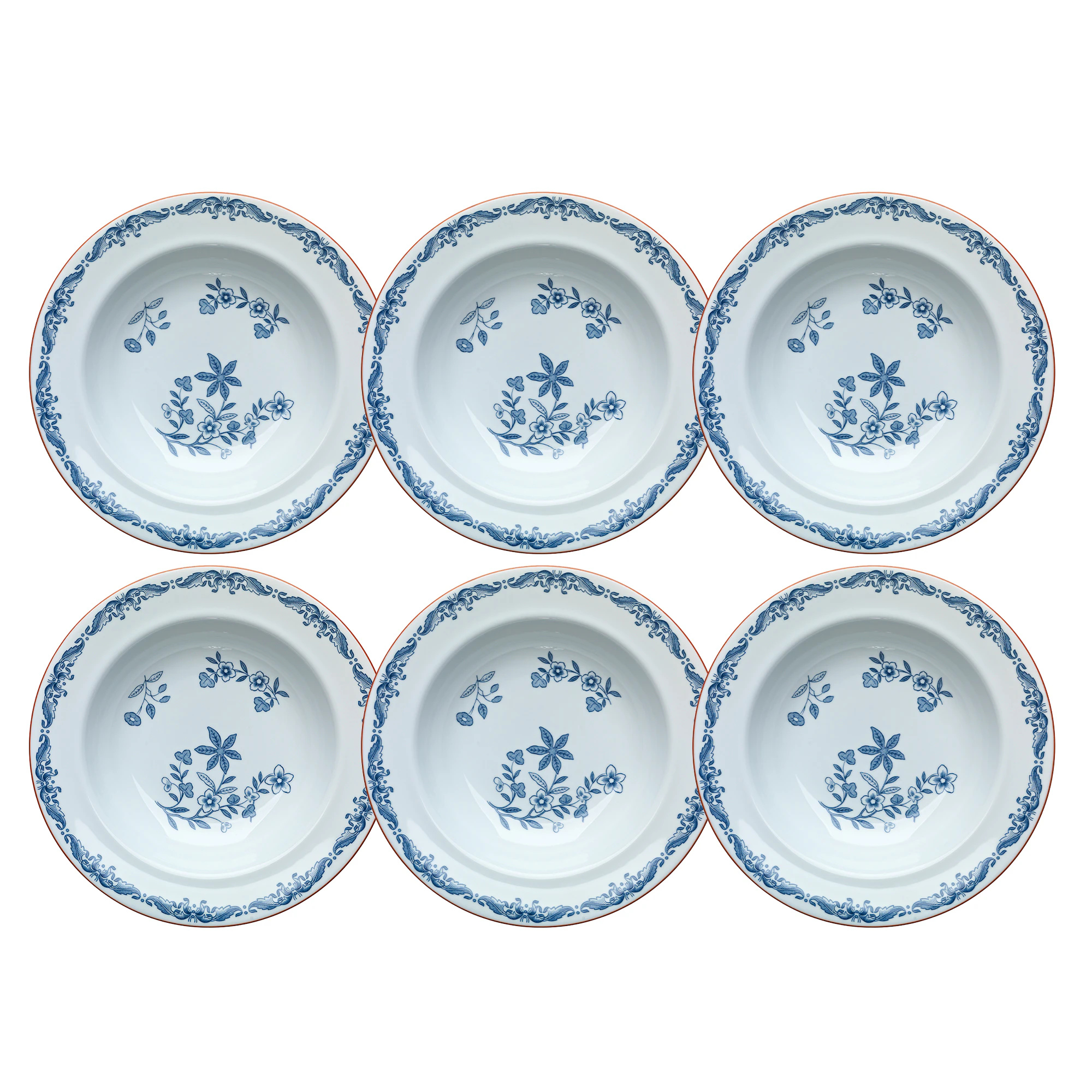 R&ouml;rstrand Ostindia Djup Tallrik 24 Cm 6-pack - Porslin Bl&aring;