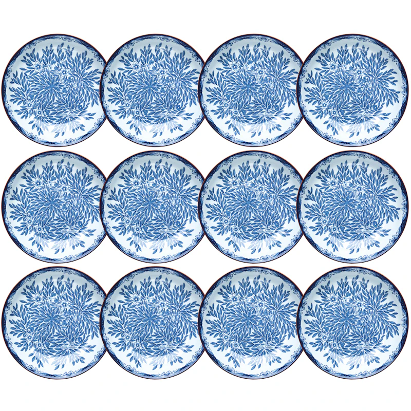 Ostindia Floris Djup Tallrik 22 cm 12-pack, Blå