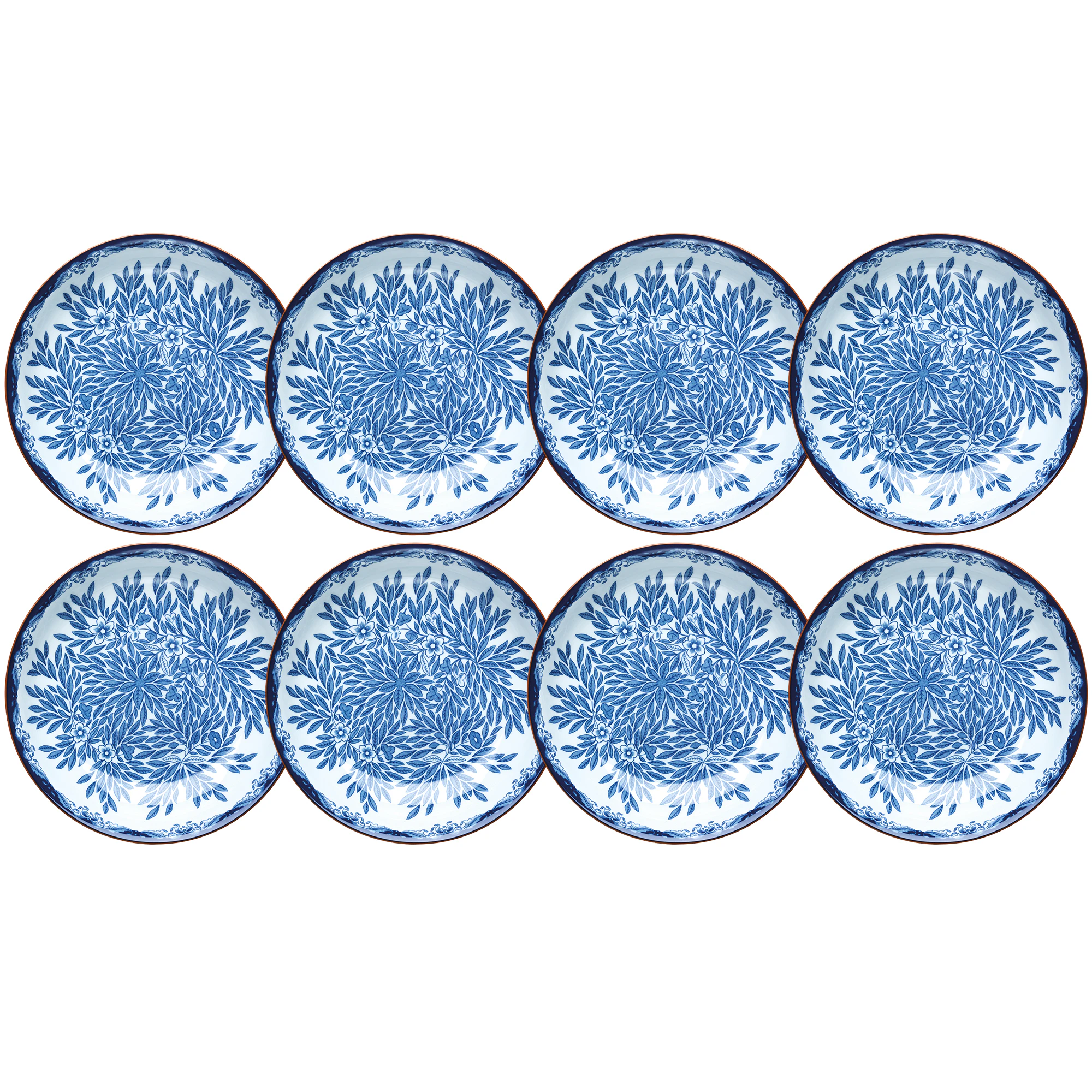 R&ouml;rstrand Ostindia Floris Djup Tallrik 22 Cm 8-pack - Porslin Bl&aring;