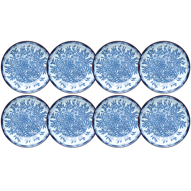Ostindia Floris Djup Tallrik 22 cm 8-pack, Blå