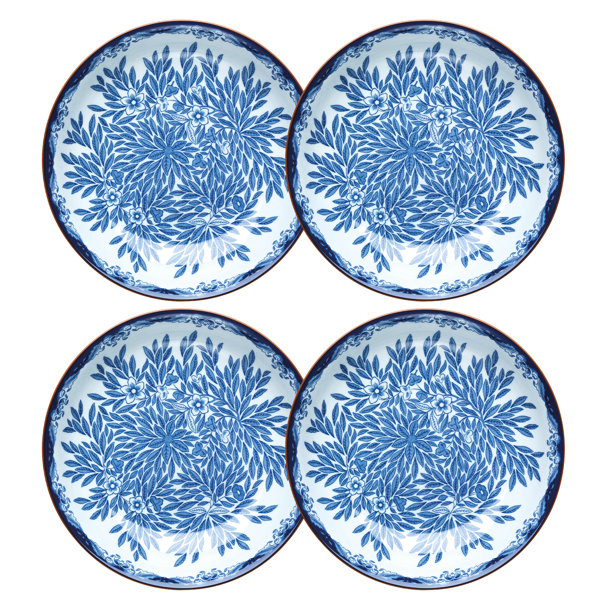 R&ouml;rstrand Ostindia Floris Djup Tallrik 22 Cm 4-pack - Porslin Bl&aring;