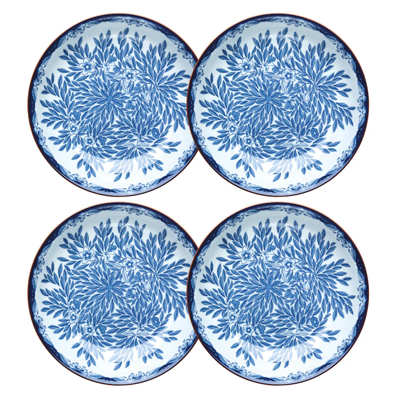 Ostindia Floris Djup Tallrik 22 cm 4-pack, Blå