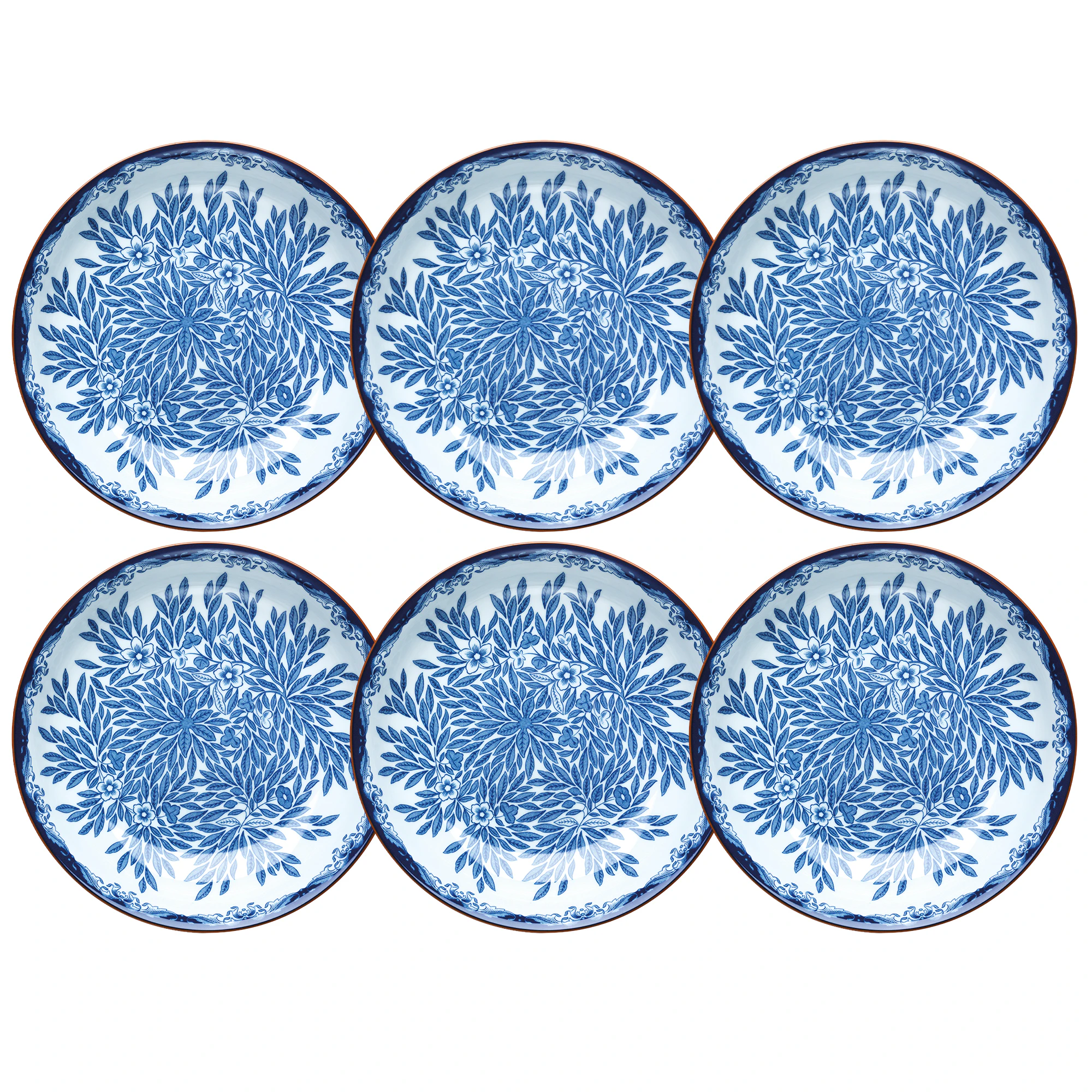 R&ouml;rstrand Ostindia Floris Djup Tallrik 22 Cm 6-pack - Porslin Bl&aring;