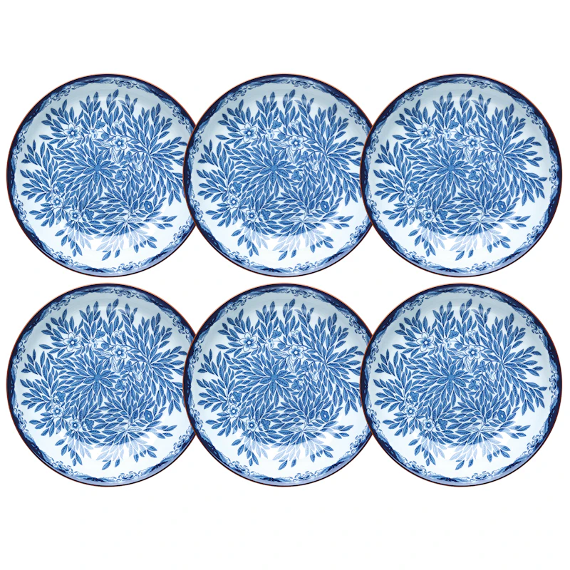 Ostindia Floris Djup Tallrik 22 cm 6-pack, Blå