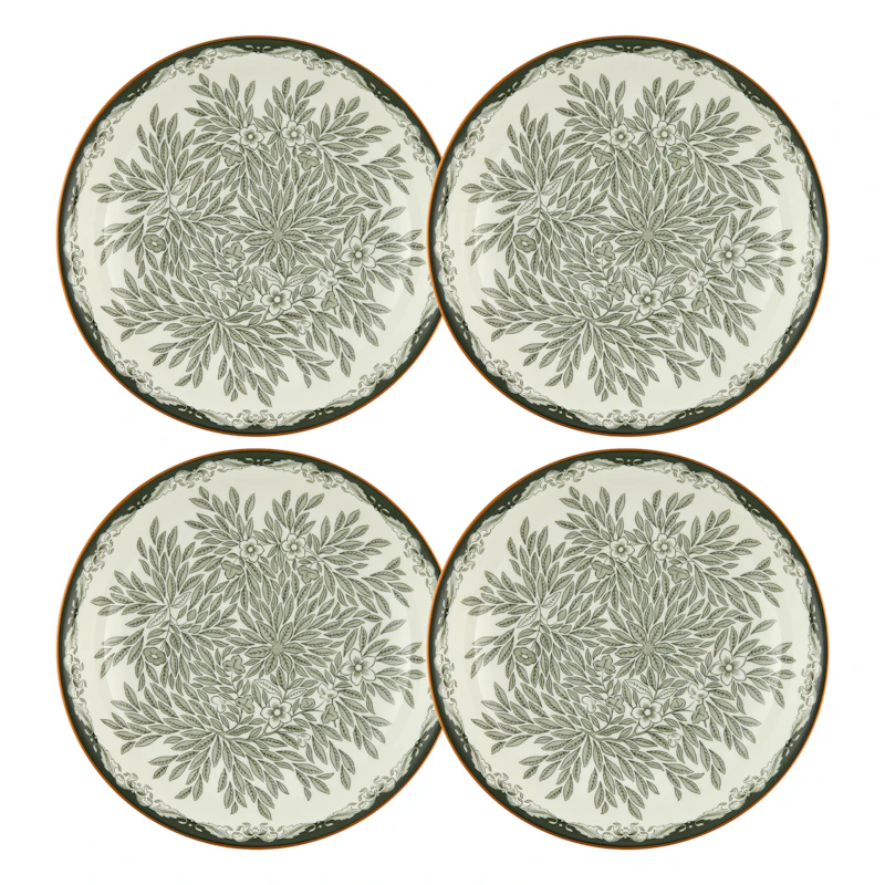 Ostindia Floris Djup Tallrik 22 cm 4-pack, Grön