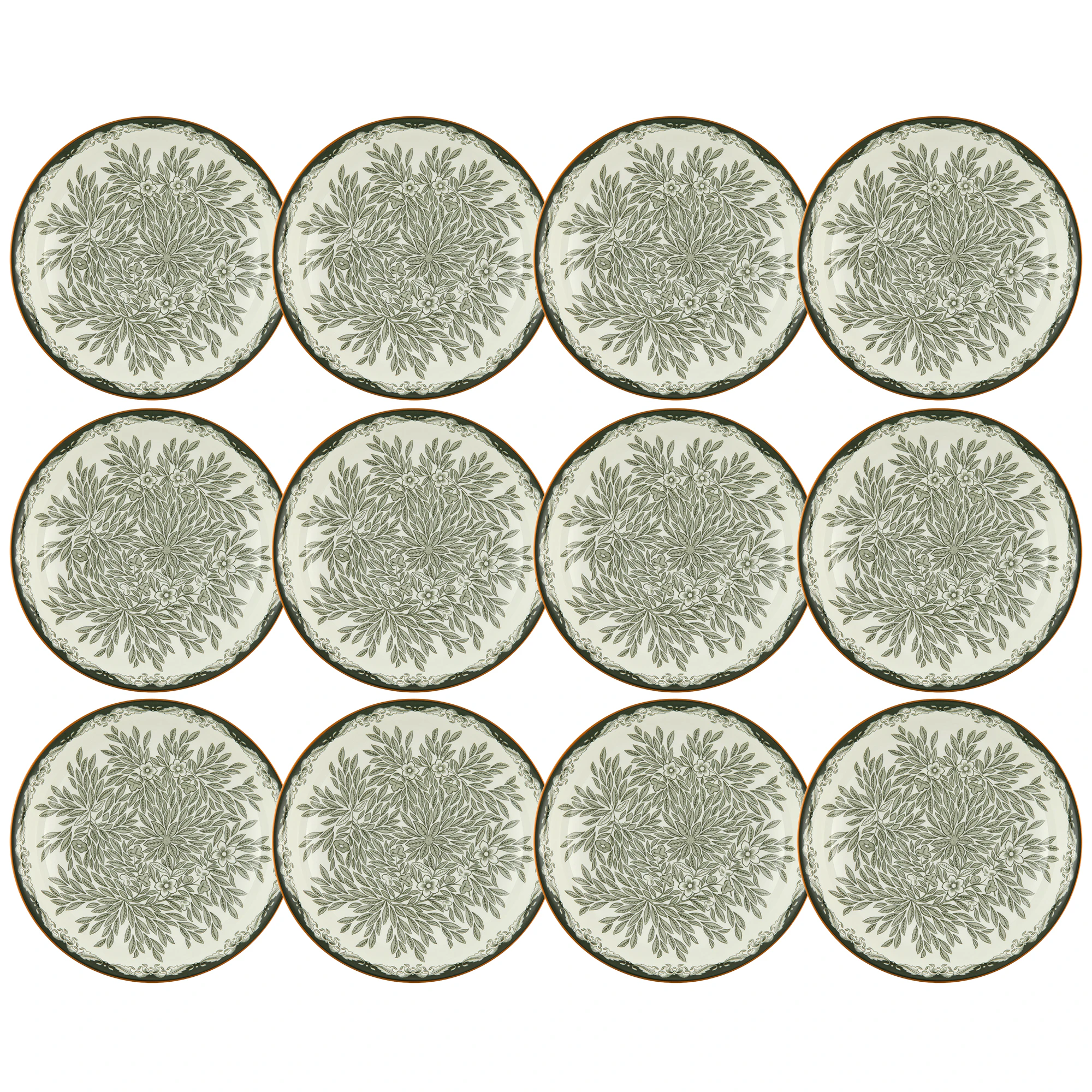 R&ouml;rstrand Ostindia Floris Djup Tallrik 22 Cm 12-pack - Porslin Gr&ouml;n