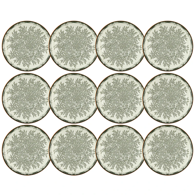Ostindia Floris Djup Tallrik 22 cm 12-pack, Grön
