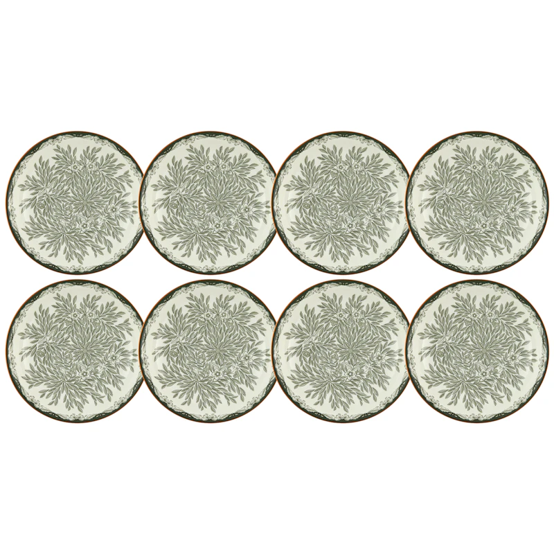 Ostindia Floris Djup Tallrik 22 cm 8-pack, Grön