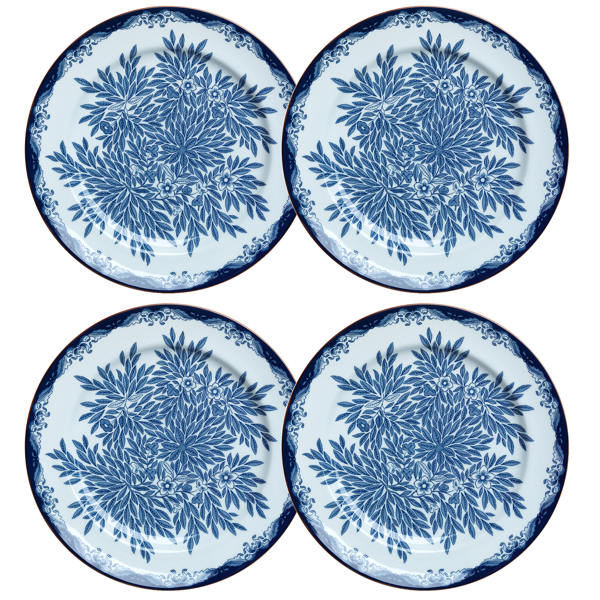 R&ouml;rstrand Ostindia Floris Tallrik 27 Cm 4-pack - Porslin Bl&aring;