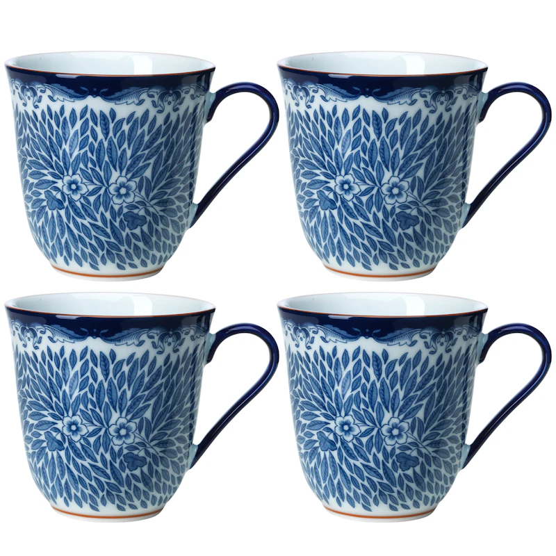 Ostindia Floris Mugg 30 cl 4-pack, Blå
