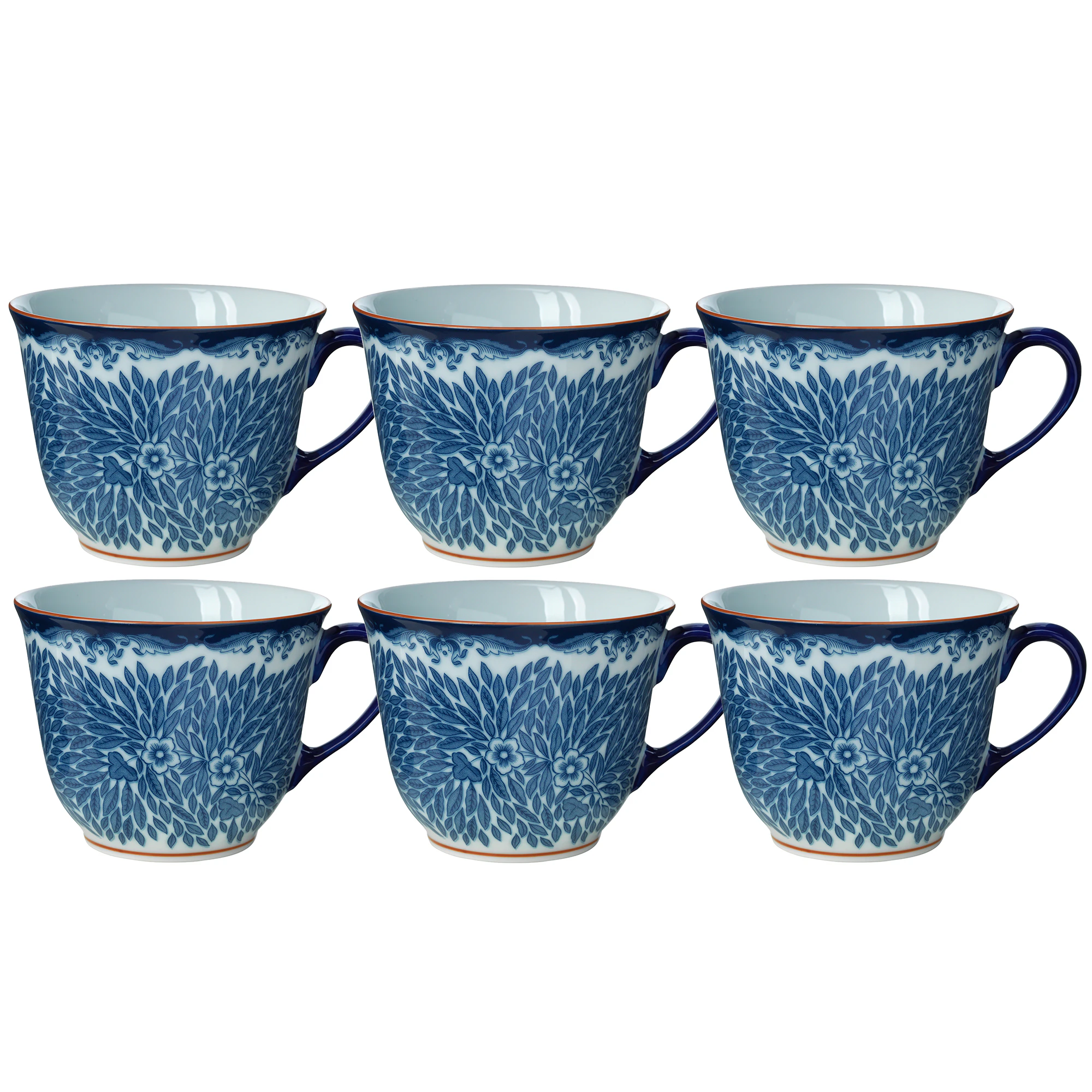 R&ouml;rstrand Ostindia Floris Mugg 40 Cl 6-pack - Kaffekoppar Porslin Bl&aring;
