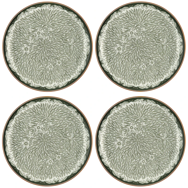 Ostindia Floris Tallrik 20 cm 4-pack, Grön