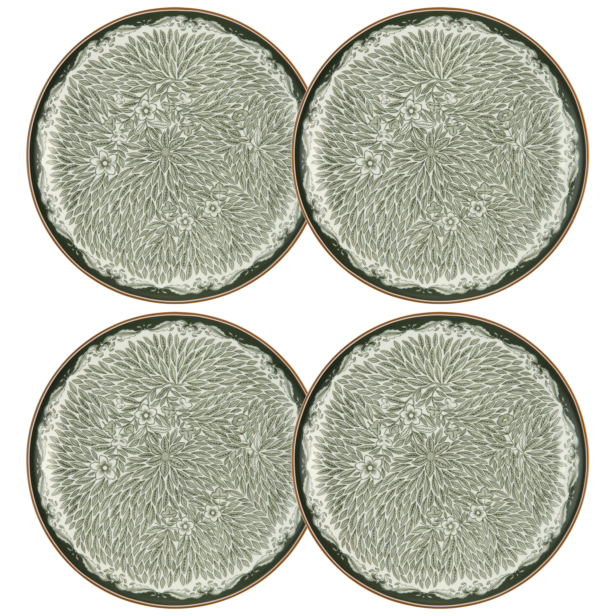 R&ouml;rstrand Ostindia Floris Tallrik 20 Cm 4-pack - Assietter Porslin Gr&ouml;n