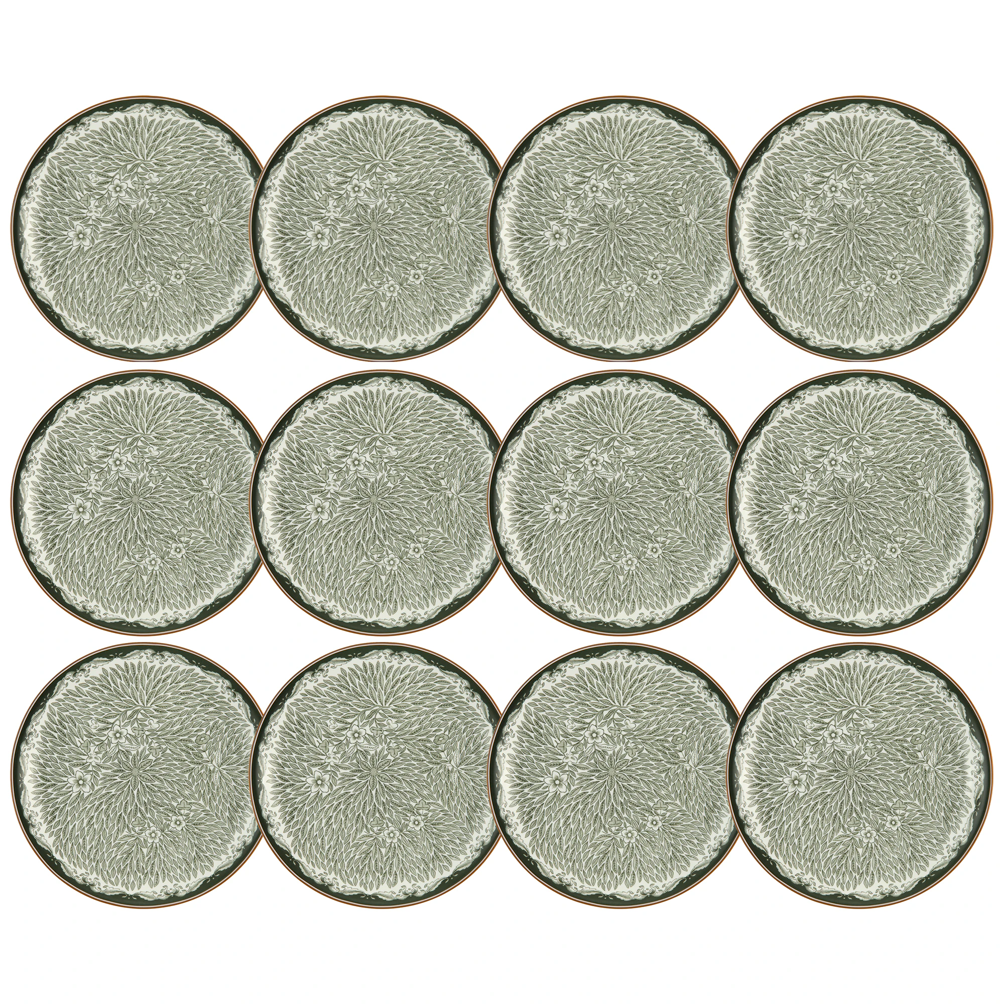 R&ouml;rstrand Ostindia Floris Tallrik 20 Cm 12-pack - Assietter Porslin Gr&ouml;n