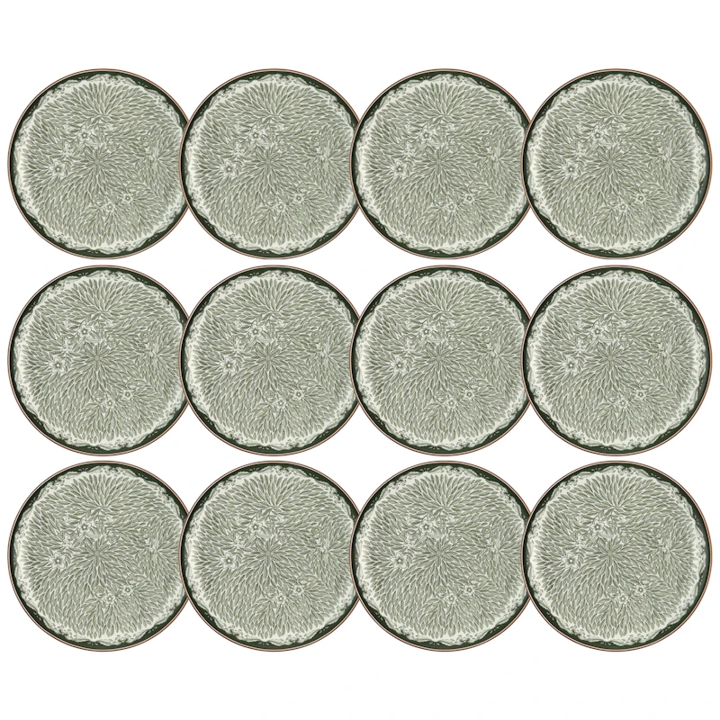 Ostindia Floris Tallrik 20 cm 12-pack, Grön