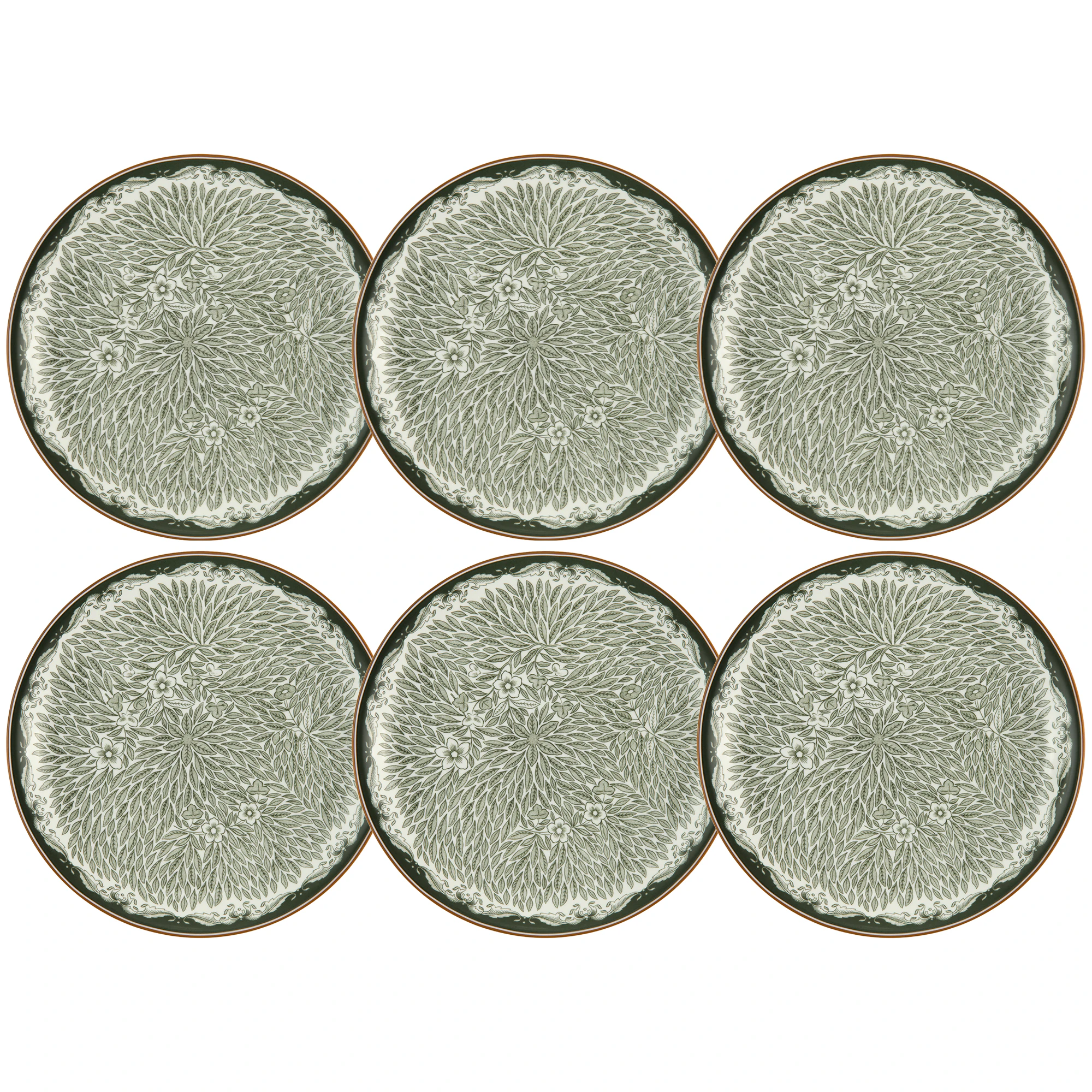 R&ouml;rstrand Ostindia Floris Tallrik 20 Cm 6-pack - Assietter Porslin Gr&ouml;n