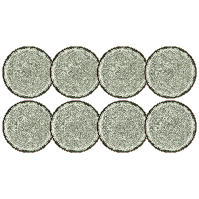 Ostindia Floris Tallrik 20 cm 8-pack, Grön