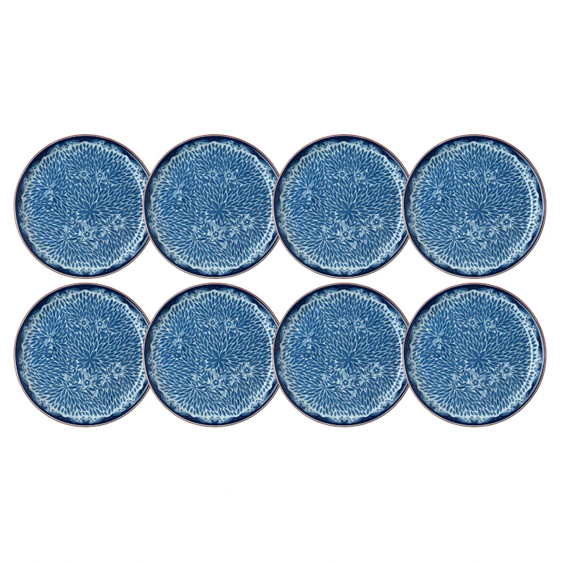 Ostindia Floris Tallrik 20 cm 8-pack, Blå